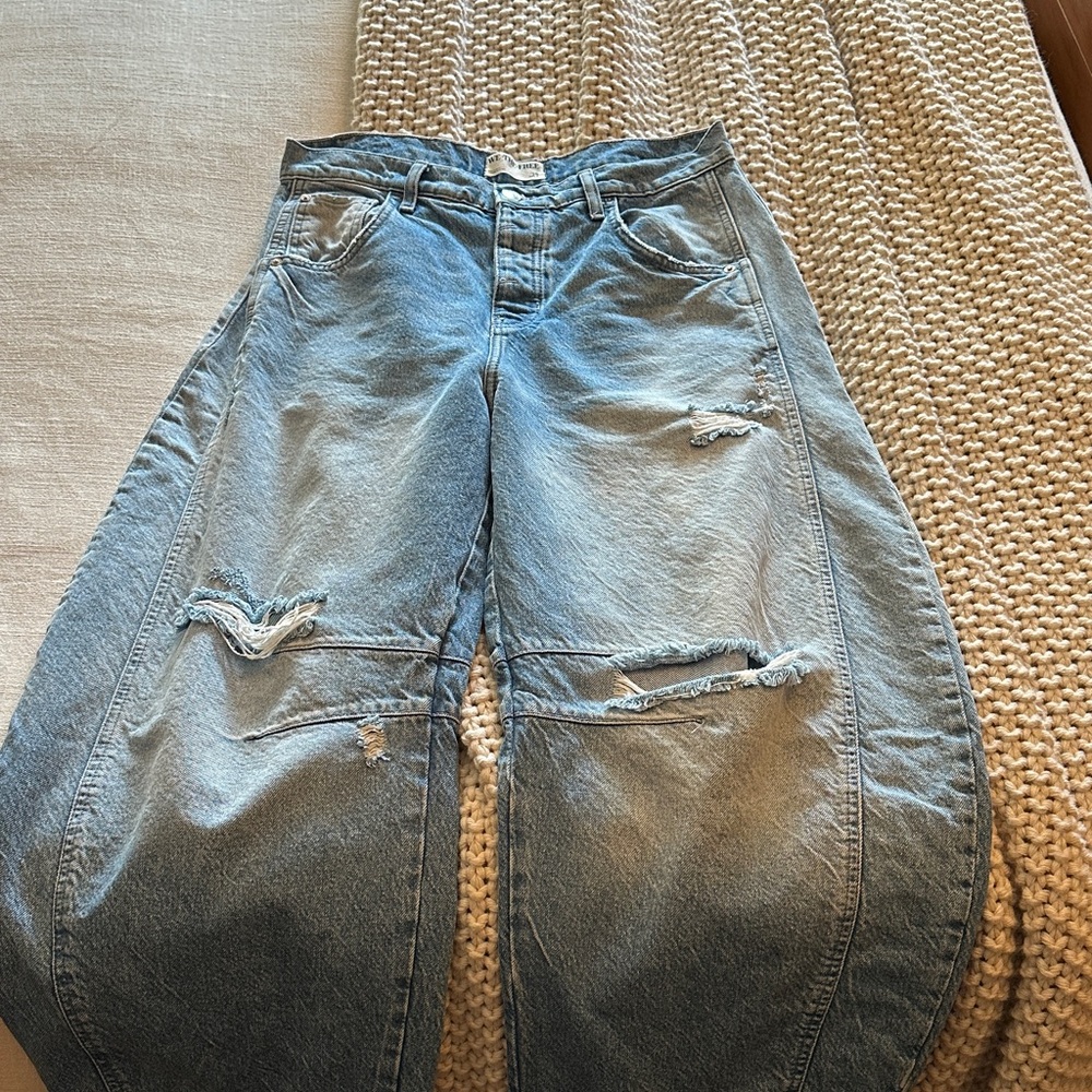 Free People Distressed Blue Jeans